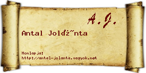 Antal Jolánta névjegykártya